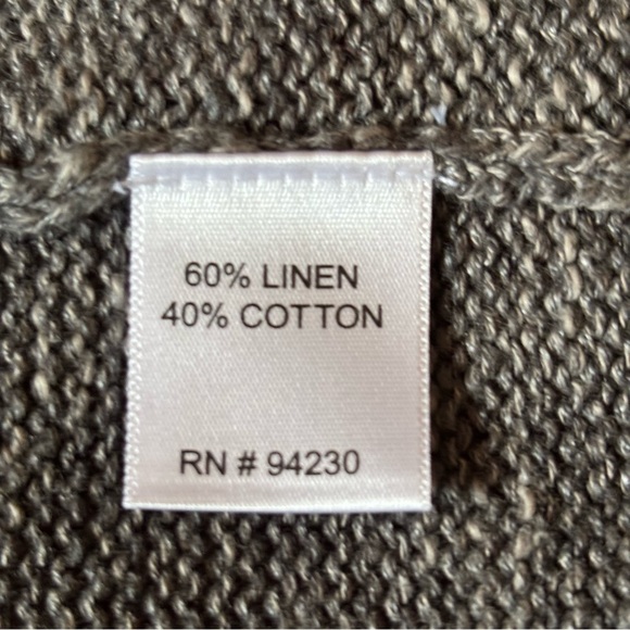 Paul Fredrick Men’s Black Gray Diamonds Linen Cotton Crew Neck Sweater Size M - Picture 6 of 7